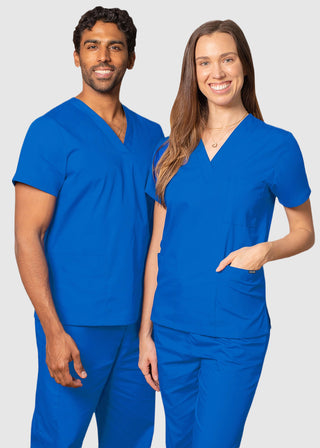 Free Embroidery Unisex V-Neck Three Pockets Nursing Scrub Top
