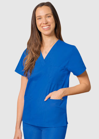 Adar Unisex V-Neck Three Pockets Nursing Scrub Top