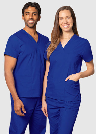 Adar Unisex V-Neck Three Pockets Nursing Scrub Top