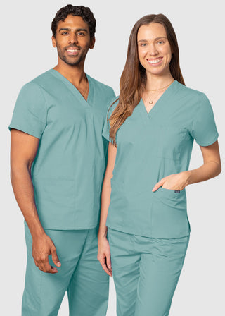 Adar Unisex V-Neck Three Pockets Nursing Scrub Top
