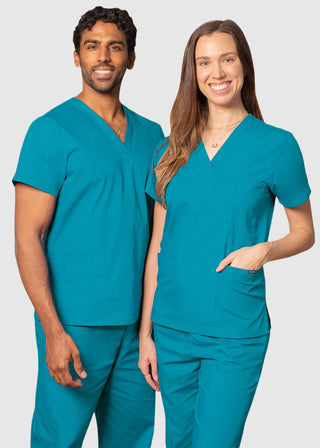 Adar Unisex V-Neck Three Pockets Nursing Scrub Top