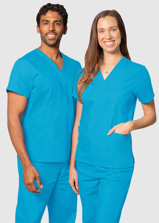 Adar Unisex V-Neck Three Pockets Nursing Scrub Top