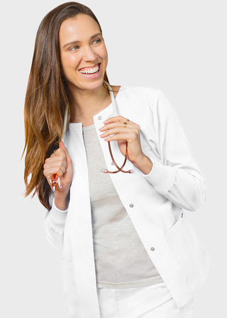 Adar Women's Warm-Up Solid Scrub Jacket