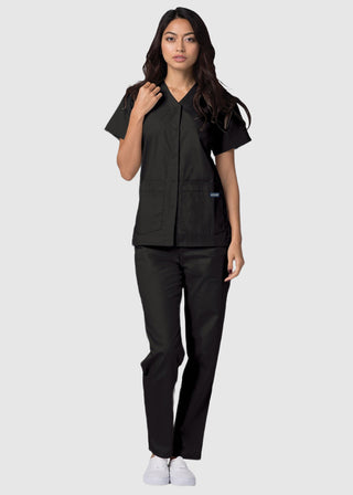 Adar Women's Nurses Double Pocket Snap Front Scrub Top