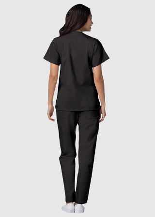 Adar Women's Nurses Double Pocket Snap Front Scrub Top