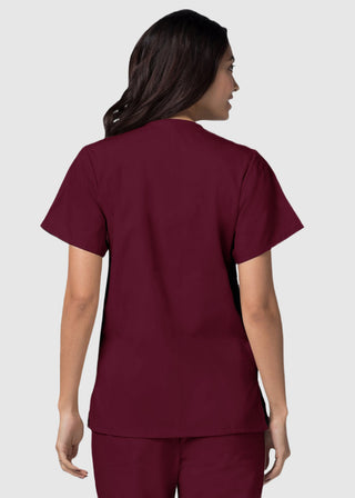 Adar Women's Nurses Double Pocket Snap Front Scrub Top