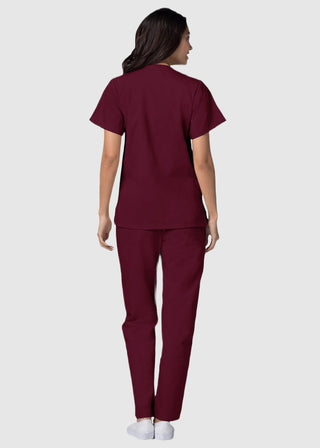 Adar Women's Nurses Double Pocket Snap Front Scrub Top