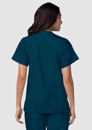 Adar Women's Nurses Double Pocket Snap Front Scrub Top