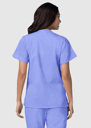 Adar Women's Nurses Double Pocket Snap Front Scrub Top