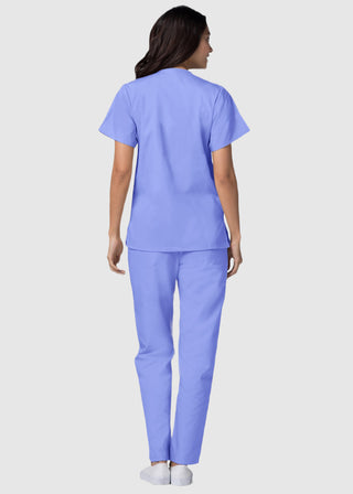 Adar Women's Nurses Double Pocket Snap Front Scrub Top