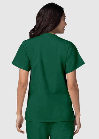 Adar Women's Nurses Double Pocket Snap Front Scrub Top
