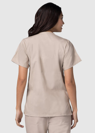 Adar Women's Nurses Double Pocket Snap Front Scrub Top