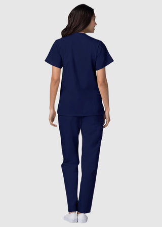 Adar Women's Nurses Double Pocket Snap Front Scrub Top