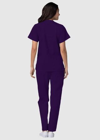 Adar Women's Nurses Double Pocket Snap Front Scrub Top