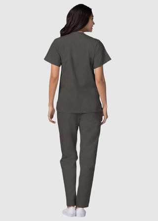 Adar Women's Nurses Double Pocket Snap Front Scrub Top