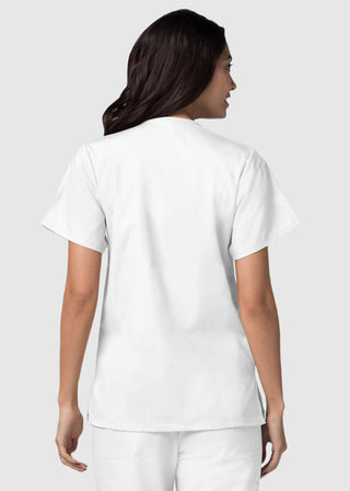 Adar Women's Nurses Double Pocket Snap Front Scrub Top