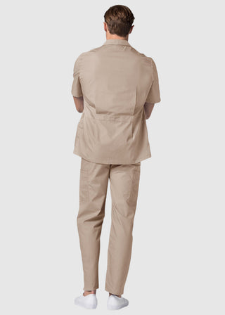 Adar Men Zippered Short Sleeve Multi Pocket Scrub Jacket