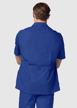 Adar Men Zippered Short Sleeve Multi Pocket Scrub Jacket