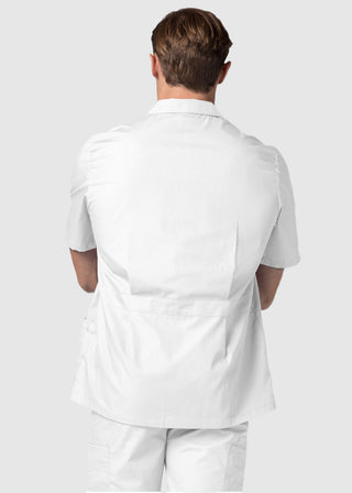 Adar Men Zippered Short Sleeve Multi Pocket Scrub Jacket