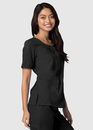 Adar Classic Fit Sweetheart V-Neck Nursing Scrub Top