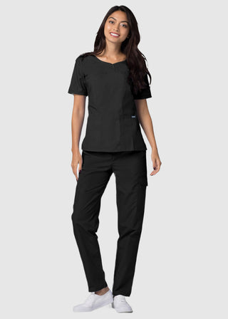 Adar Classic Fit Sweetheart V-Neck Nursing Scrub Top