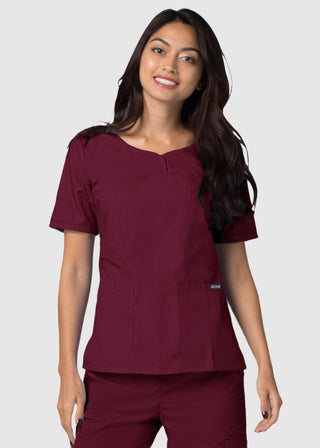 Adar Classic Fit Sweetheart V-Neck Nursing Scrub Top