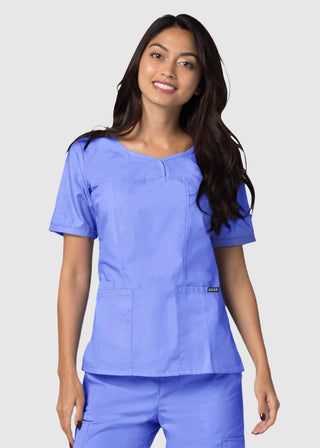Adar Classic Fit Sweetheart V-Neck Nursing Scrub Top