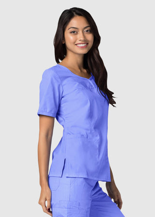 Adar Classic Fit Sweetheart V-Neck Nursing Scrub Top