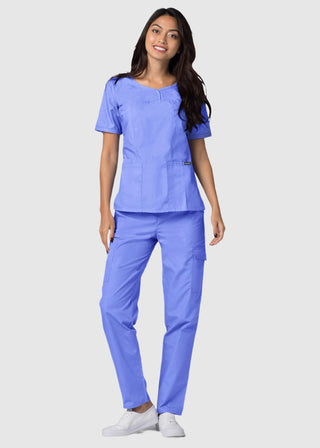 Adar Classic Fit Sweetheart V-Neck Nursing Scrub Top