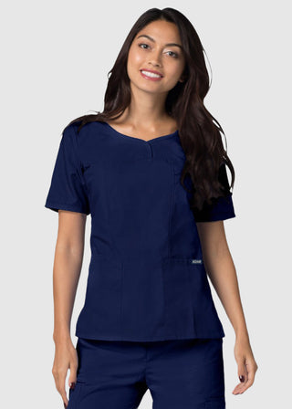 Adar Classic Fit Sweetheart V-Neck Nursing Scrub Top