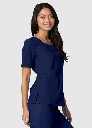 Adar Classic Fit Sweetheart V-Neck Nursing Scrub Top