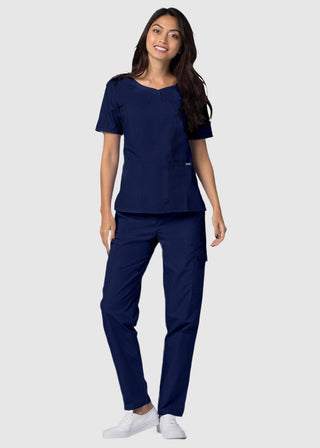 Adar Classic Fit Sweetheart V-Neck Nursing Scrub Top