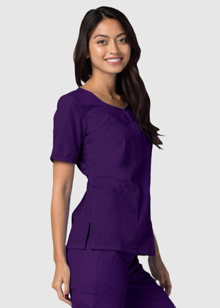 Adar Classic Fit Sweetheart V-Neck Nursing Scrub Top
