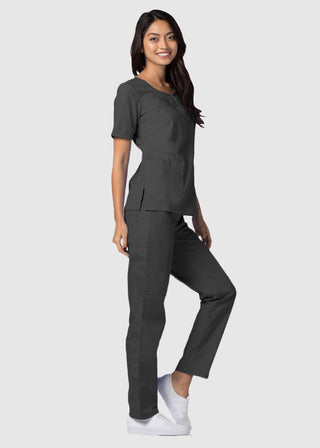 Adar Classic Fit Sweetheart V-Neck Nursing Scrub Top