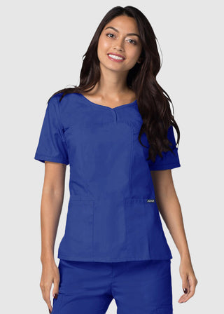 Adar Classic Fit Sweetheart V-Neck Nursing Scrub Top