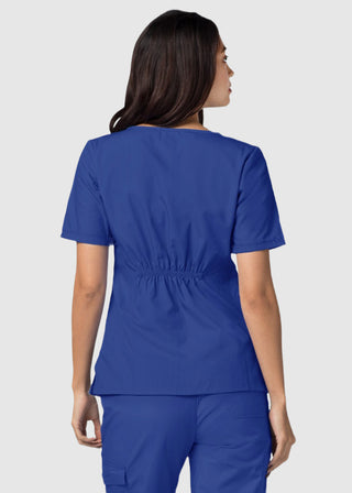Adar Classic Fit Sweetheart V-Neck Nursing Scrub Top