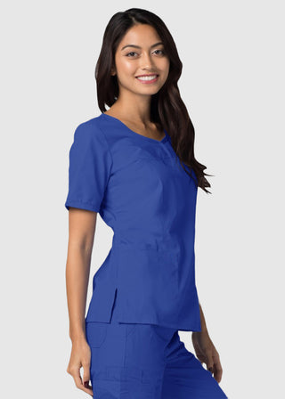 Adar Classic Fit Sweetheart V-Neck Nursing Scrub Top