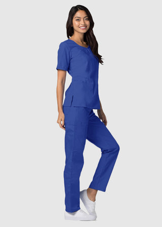 Adar Classic Fit Sweetheart V-Neck Nursing Scrub Top
