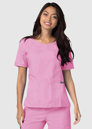 Adar Classic Fit Sweetheart V-Neck Nursing Scrub Top
