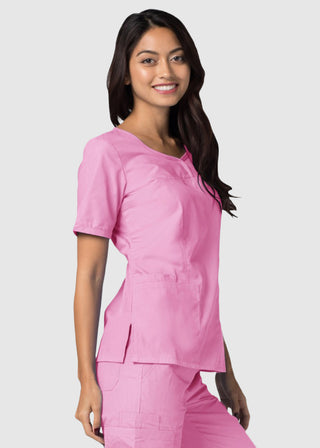 Adar Classic Fit Sweetheart V-Neck Nursing Scrub Top