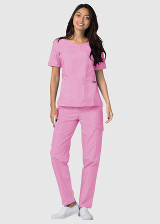 Adar Classic Fit Sweetheart V-Neck Nursing Scrub Top