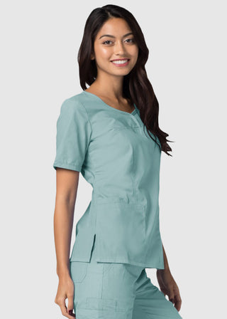 Adar Classic Fit Sweetheart V-Neck Nursing Scrub Top