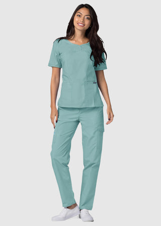 Adar Classic Fit Sweetheart V-Neck Nursing Scrub Top