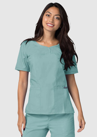 Adar Classic Fit Sweetheart V-Neck Nursing Scrub Top