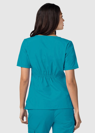 Adar Classic Fit Sweetheart V-Neck Nursing Scrub Top