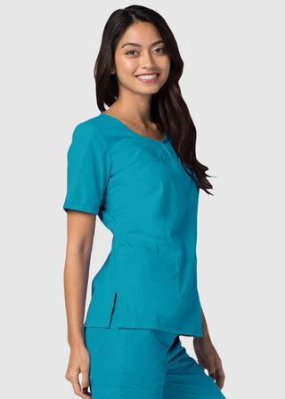 Adar Classic Fit Sweetheart V-Neck Nursing Scrub Top