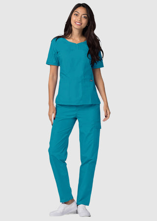 Adar Classic Fit Sweetheart V-Neck Nursing Scrub Top