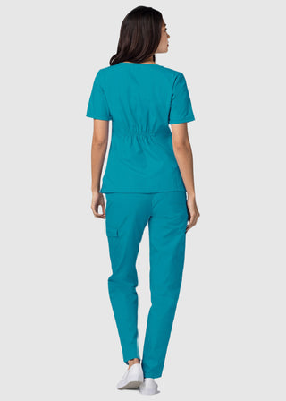 Adar Classic Fit Sweetheart V-Neck Nursing Scrub Top