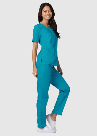 Adar Classic Fit Sweetheart V-Neck Nursing Scrub Top