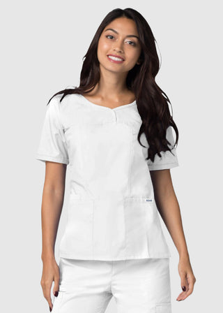 Adar Classic Fit Sweetheart V-Neck Nursing Scrub Top